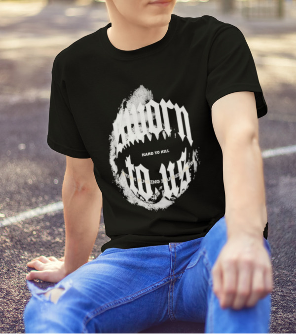 Doknowsworld Sworn To Us Hard To Kill Black Print T-Shirt