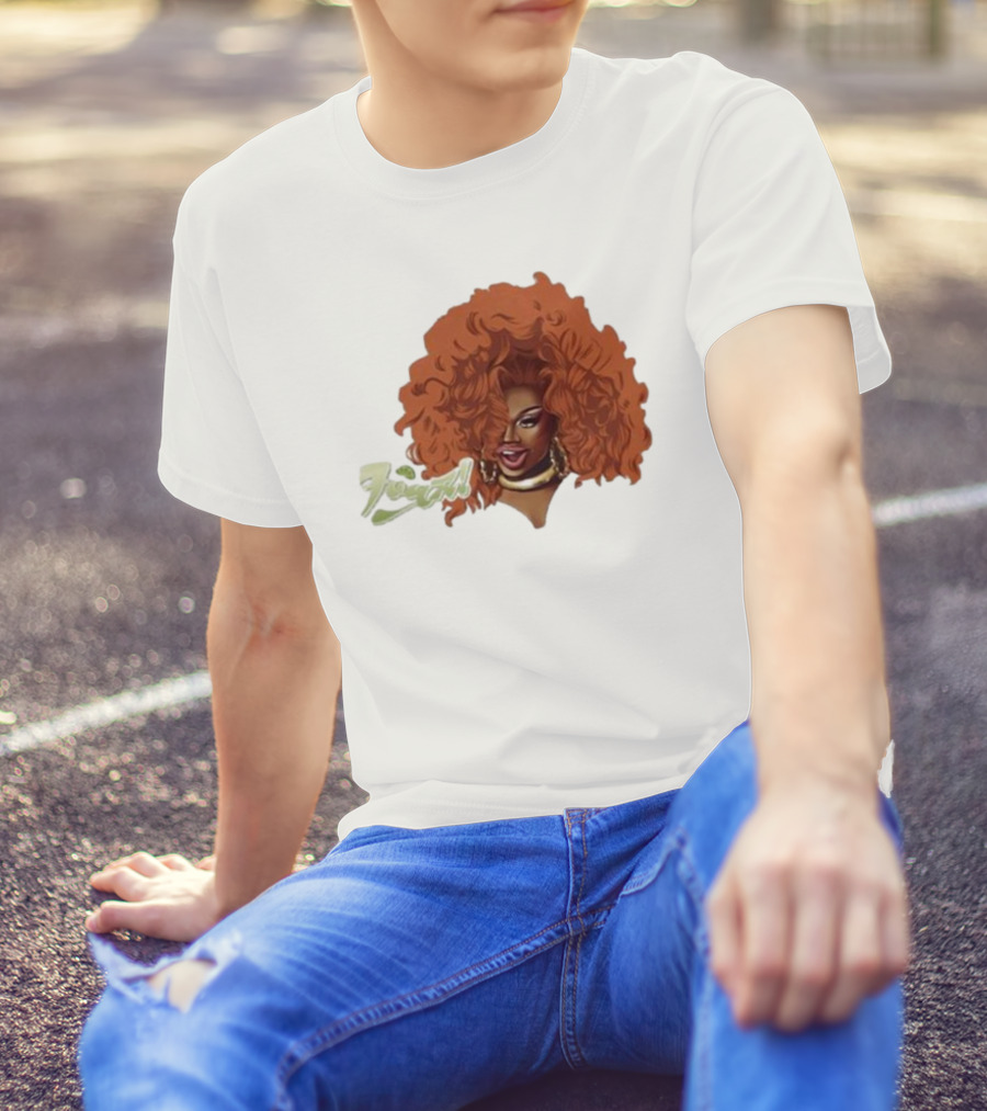 Drag Queen Sunami Foam Iconic Curly Hair T-Shirt