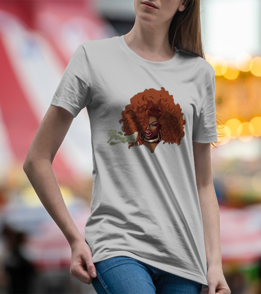 Drag Queen Sunami Foam Iconic Curly Hair T-Shirt