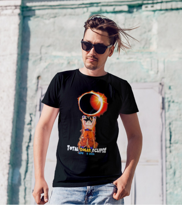 Dragon Ball Son Goku Total Solar Eclipse April 8 2024 Iconic Scene T-Shirt