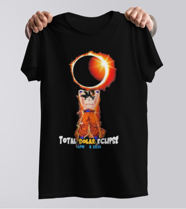 Dragon Ball Son Goku Total Solar Eclipse April 8 2024 Iconic Scene T-Shirt