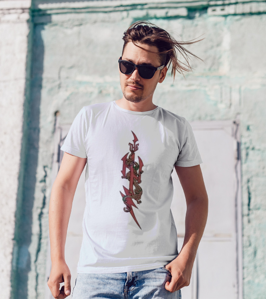 The Hu Dragon Emblem Red Lightning T-Shirt
