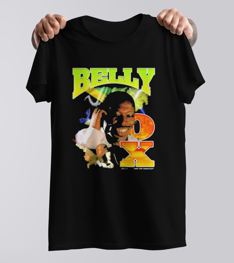 BELLY OX Romp With Bumbaclot Smiling Man With Phone And Gun T-Shirt