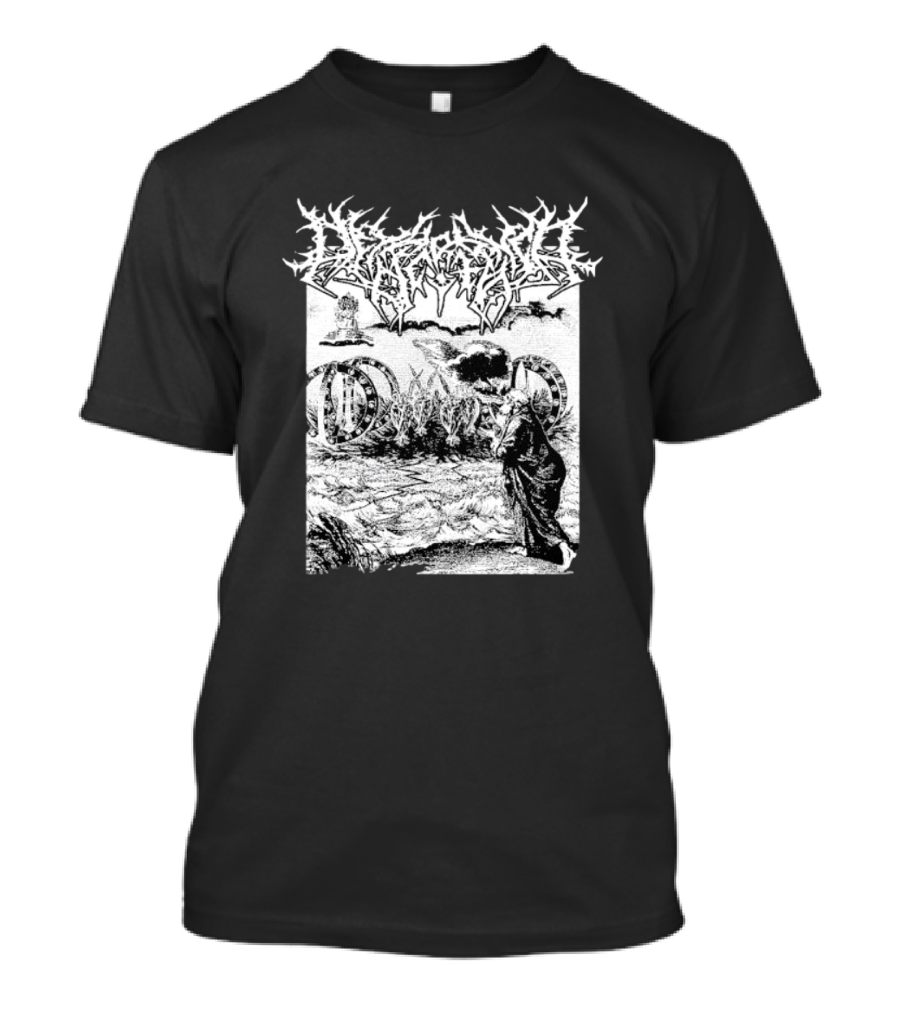 Biblically Accurate Girl’s Baby Surreal Angelic Encounter In Monochrome T-Shirt