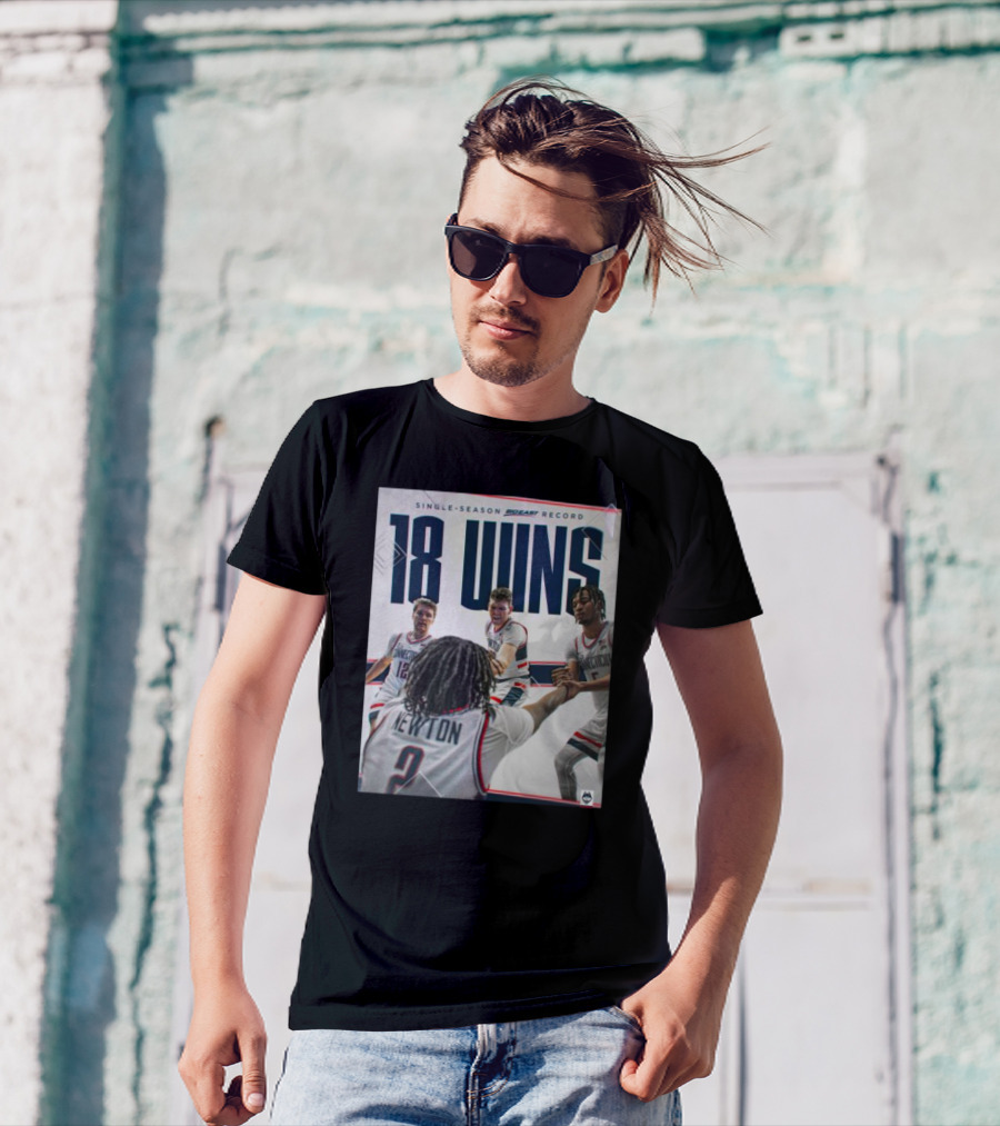 Single Season Bigeast Record 18 Wins UConn Basketball Team T-Shirt