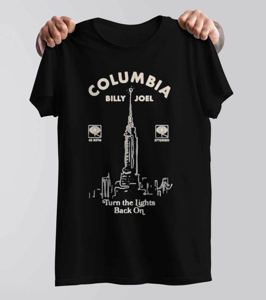Columbia Billy Joel Turn The Lights Back On 45 RPM Stereo Empire T-Shirt