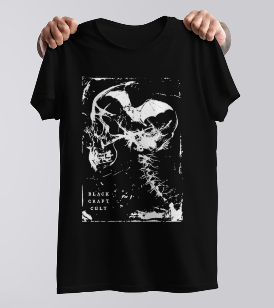 Blackcraft Cult Bat For Brains Skull With Bat T-Shirt