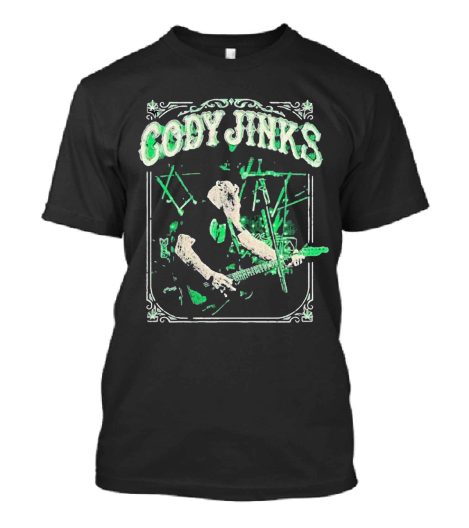Cody Jinks March 2024 Tour Shirt Musician With Green Guitar T-Shirt