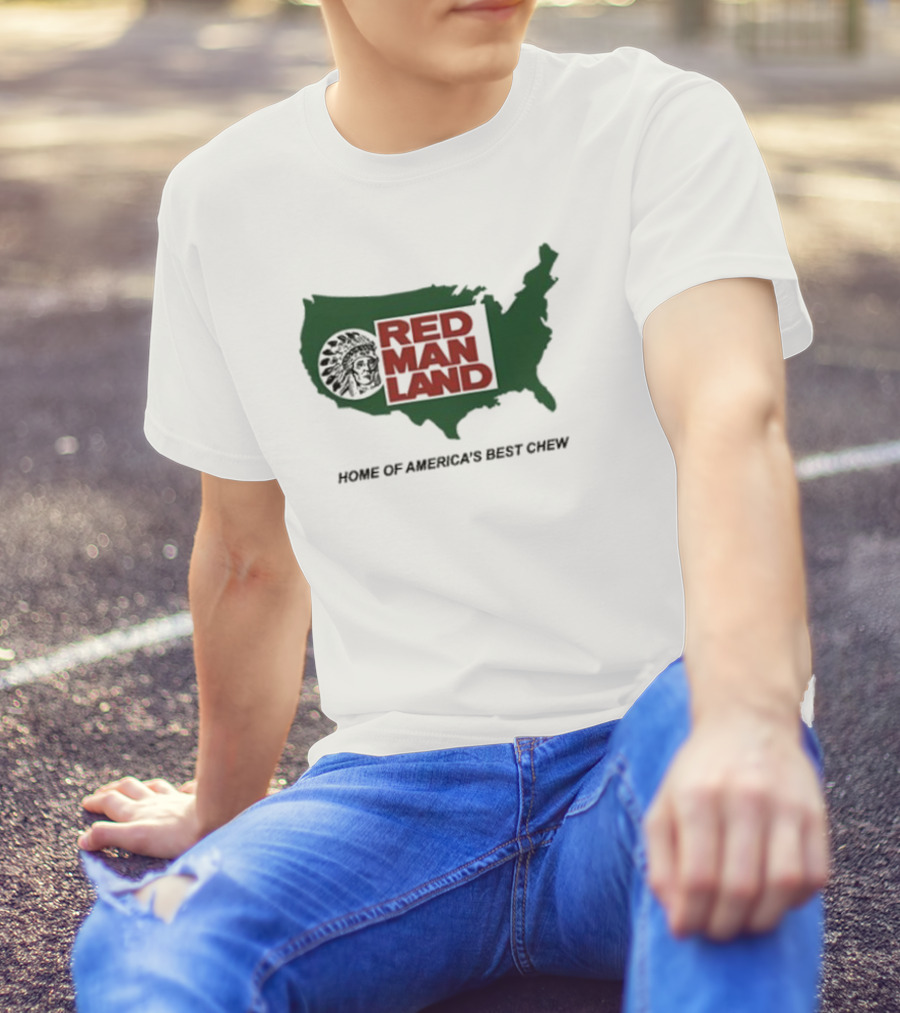 Red Man Land Home Of America's Best Chew Map Image T-Shirt
