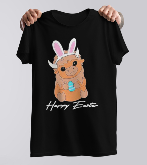 Happy Easter Buffalo Bunny With Ears And Egg T-Shirt