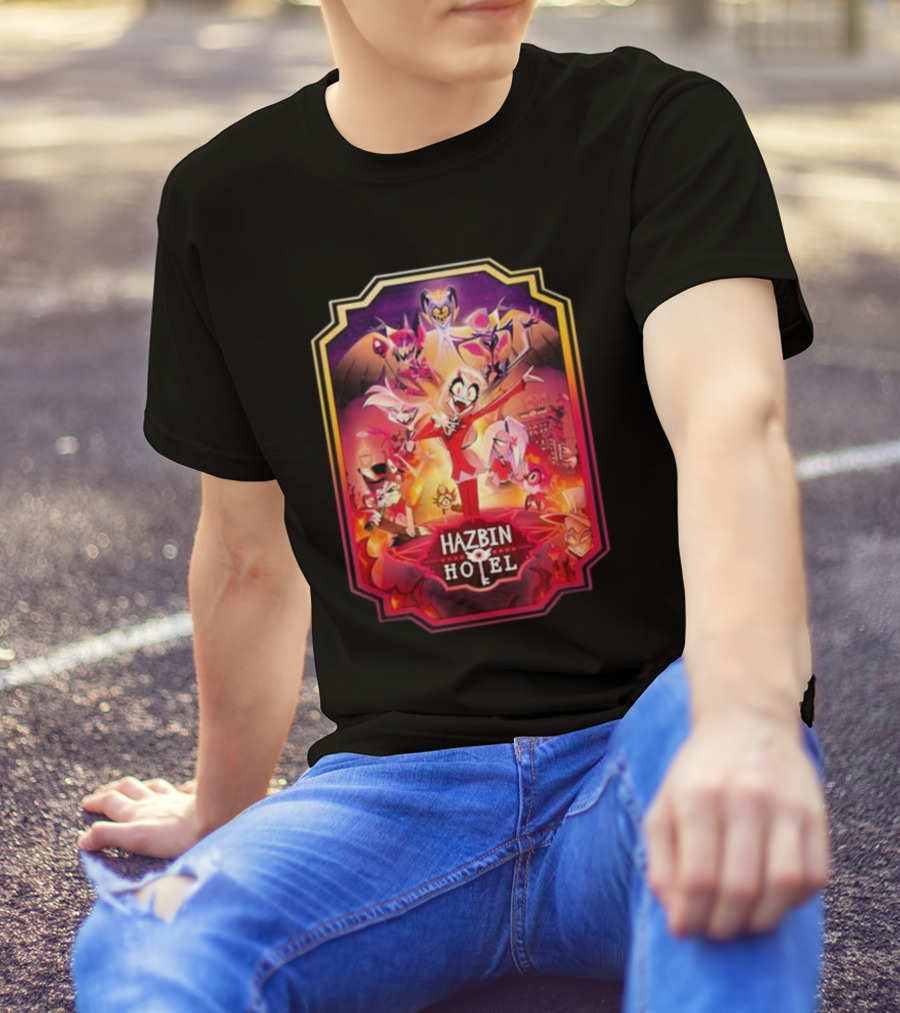 Hazbin Hotel Vibrant Character Montage T-Shirt