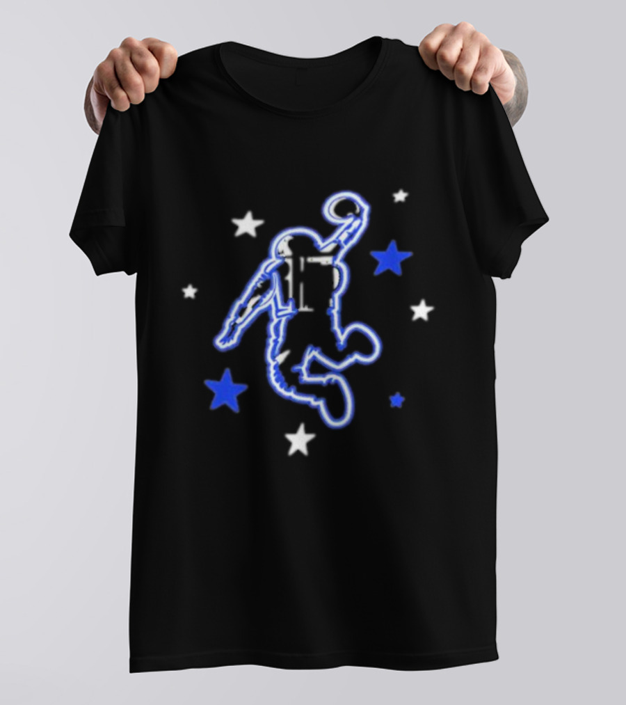 Houston Rockets Hometown Heroes Astronaut Dunk With Blue And White Stars T-Shirt