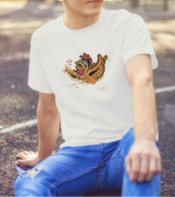 Hype-hens Primary Illustrated Cartoon Chicken T-Shirt