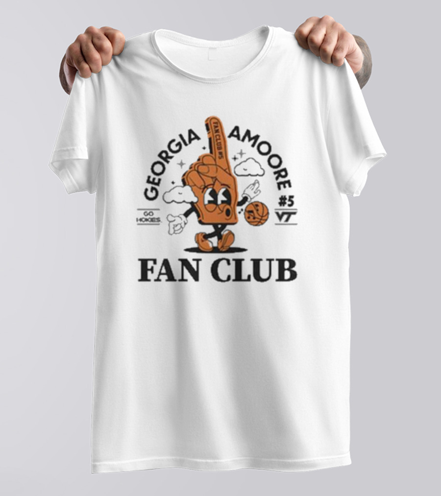 Georgia Amoore #5 VT Basketball Go Hokies Fan Club Collection T-Shirt