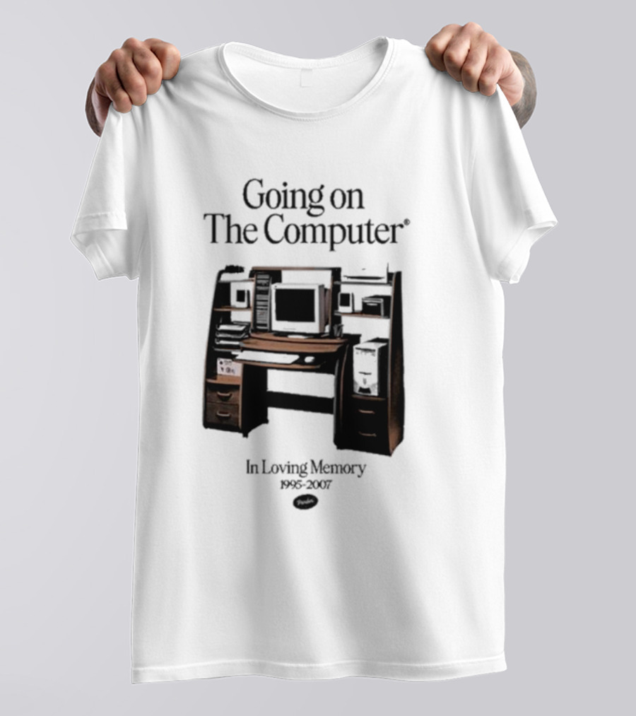 Going On The Computer In Loving Memory 1995-2007 Computer Desk Setup T-Shirt