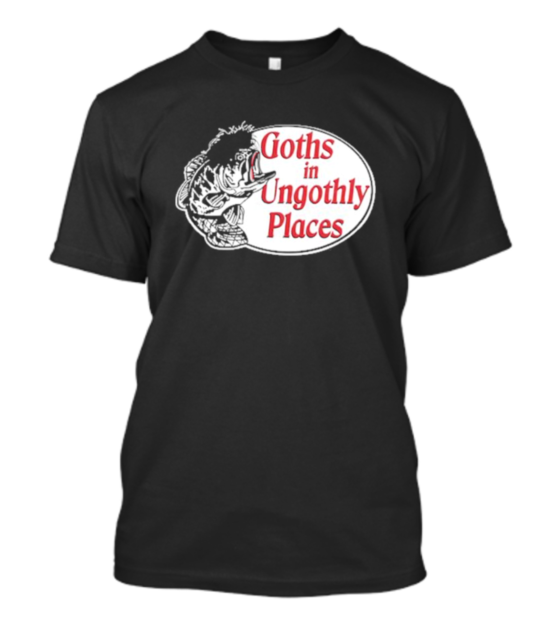 Goths In Ungothly Places Fish Emblem T-Shirt