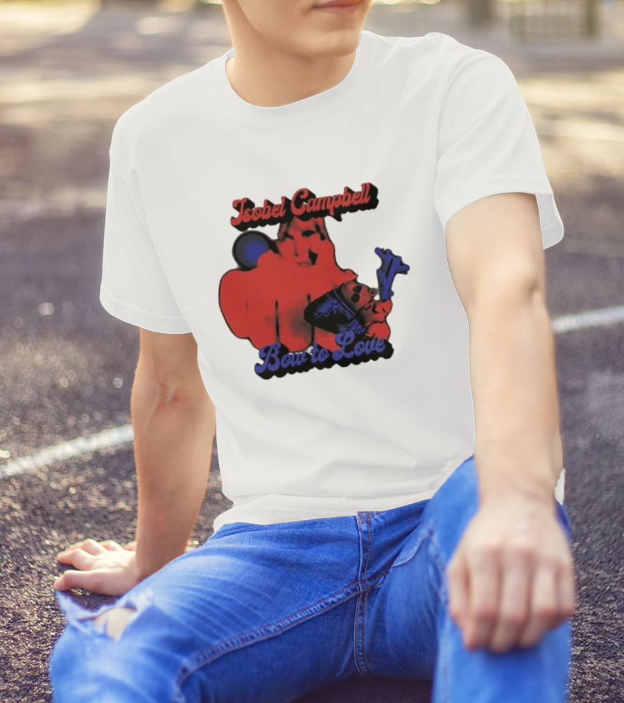 Isobel Campbell Bow To Love Retro Red And Blue T-Shirt