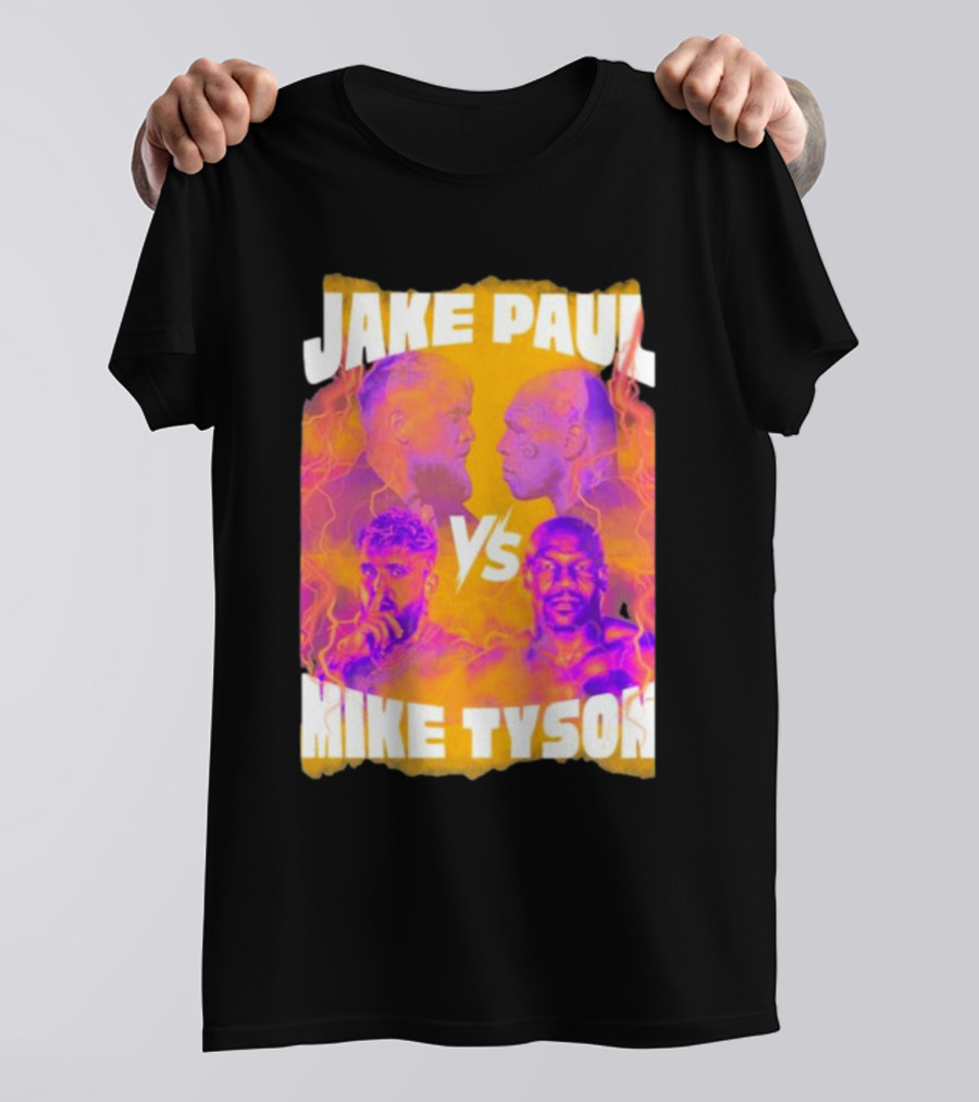 Jake Paul Vs Mike Tyson Face Off Vibrant Showdown T-Shirt