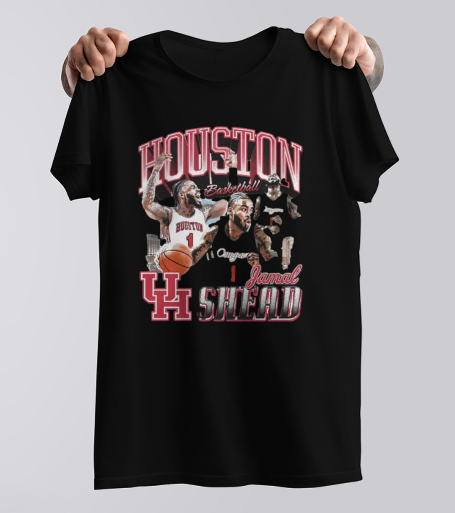 Houston Cougars Jamal Shead Basketball T-Shirt