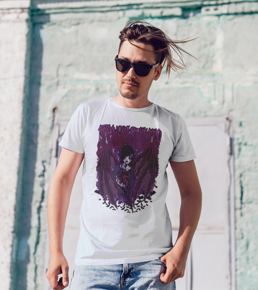 Johnnie Guilbert Vampire Dark Gothic Artwork With Wings And Heart T-Shirt
