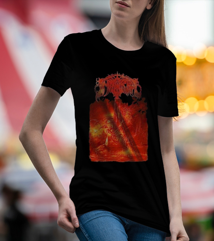 Immortal Damned In Black Fiery Red Scene T-Shirt