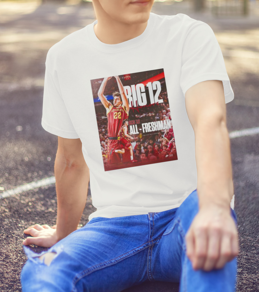 Iowa State Cyclones Men's Basketball Big 12 Honors Milan Momcilovic All Freshman Team T-Shirt