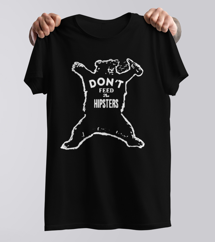 Marjorie Taylor Greene Press Release Parody Don’t Feed The Hipsters Drinking Bear T-Shirt