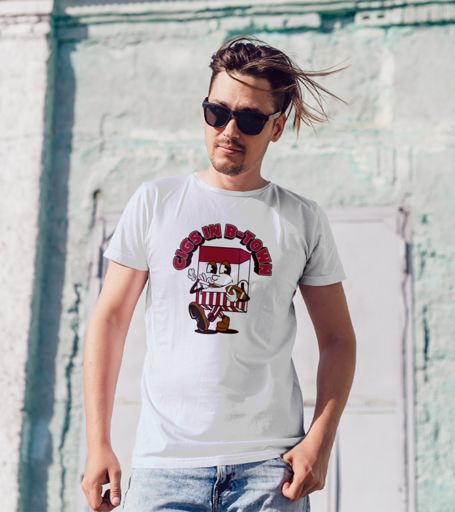 Store Cigs In B-Town Cartoon Smoking Pack T-Shirt