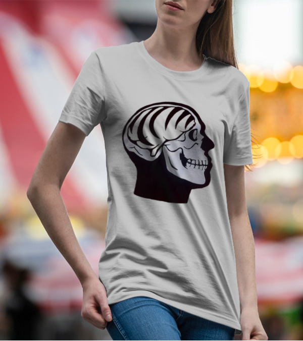Bengal Brain Skull With Orange Highlights T-Shirt