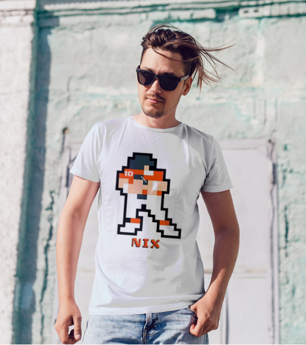 Broncos Bo Nix 8-Bit Number 10 Pixel T-Shirt