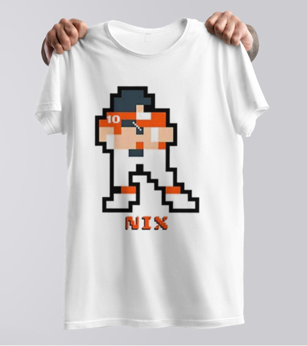 Broncos Bo Nix 8-Bit Number 10 Pixel T-Shirt