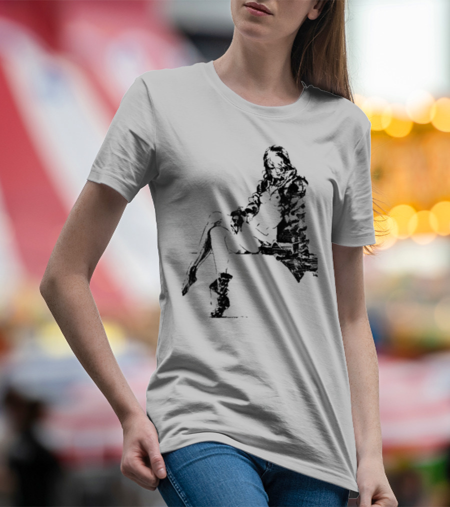 Espionagevr Store Big Sniper Mysterious Figure In Long Coat And Boots T-Shirt