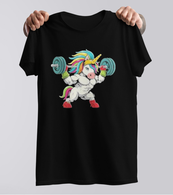 Classic Gym Unicorn Lifting Weights Funny Adorable Pet T-Shirt