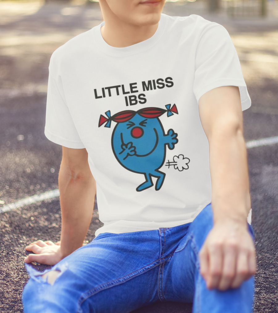 Little Miss IBS Character With Red Bows And Blue Figure T-Shirt