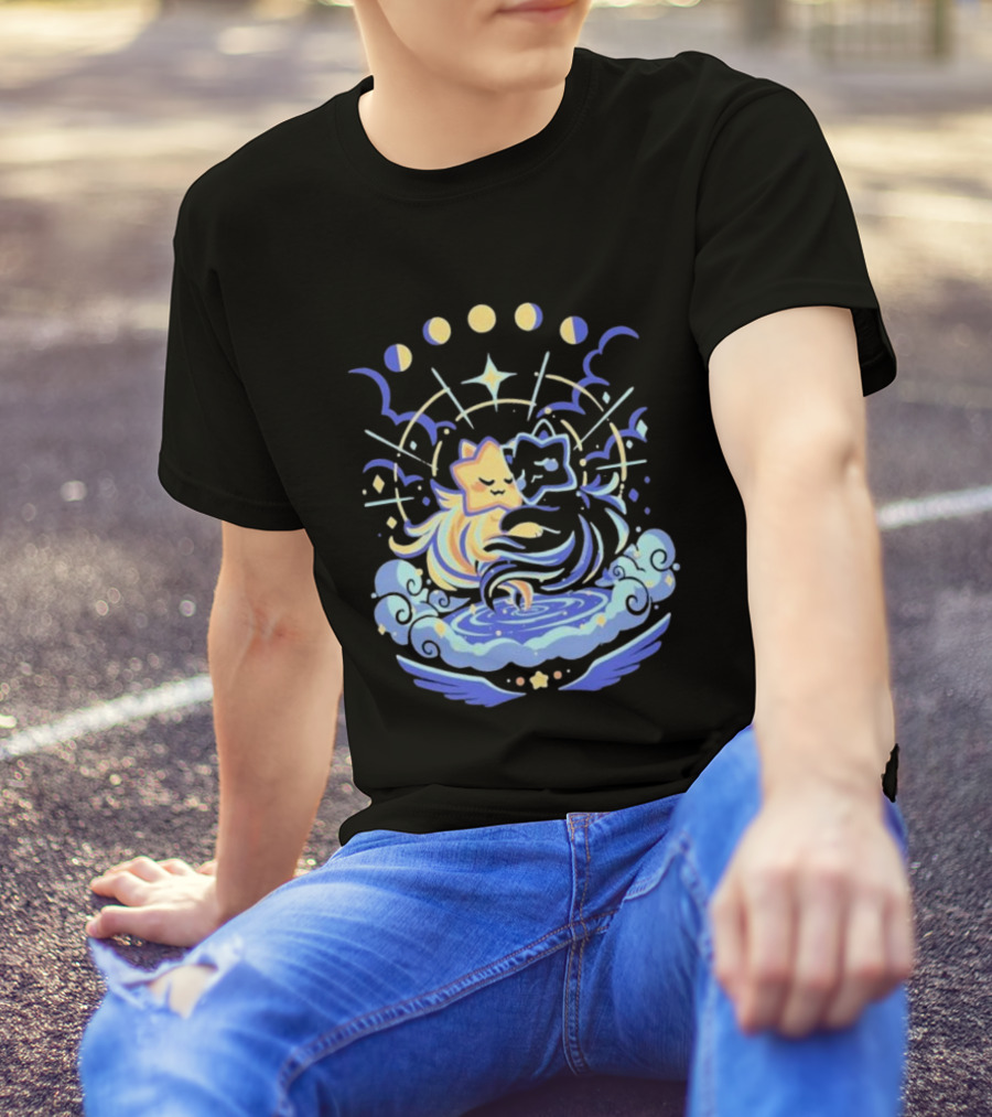 Wishing Stars Miski Celestial Phases Astral Embrace T-Shirt