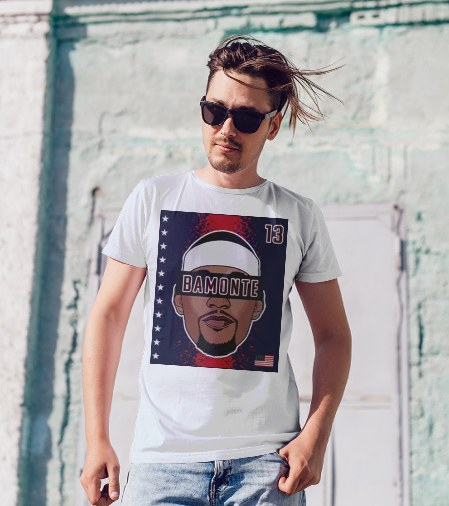 Bamonte 13 Stars And Stripes Illustration Bam Adebayo T-Shirt