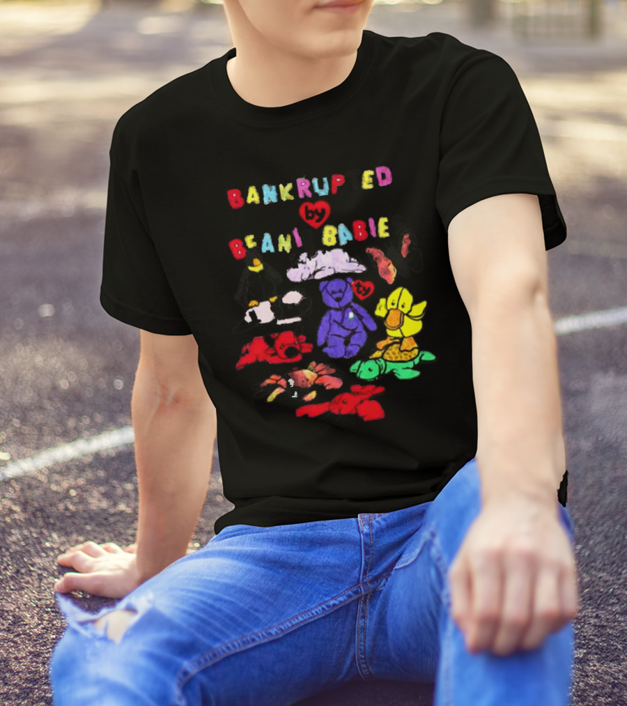 Bankrupted By Beanie Babies Heart Colorful Collection T-Shirt