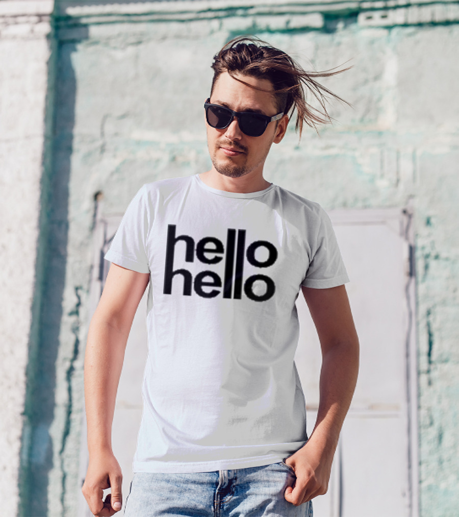 Lulu Hello Hello Black Text Minimalist T-Shirt