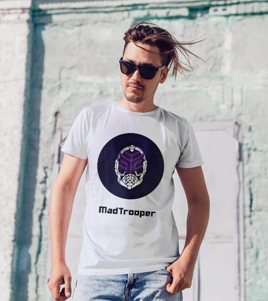 Madtrooper Helmet With Neon Purple Light T-Shirt