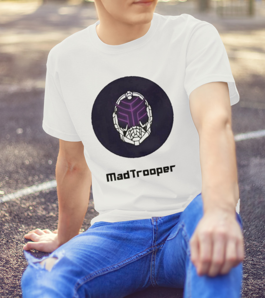 Madtrooper Helmet With Neon Purple Light T-Shirt