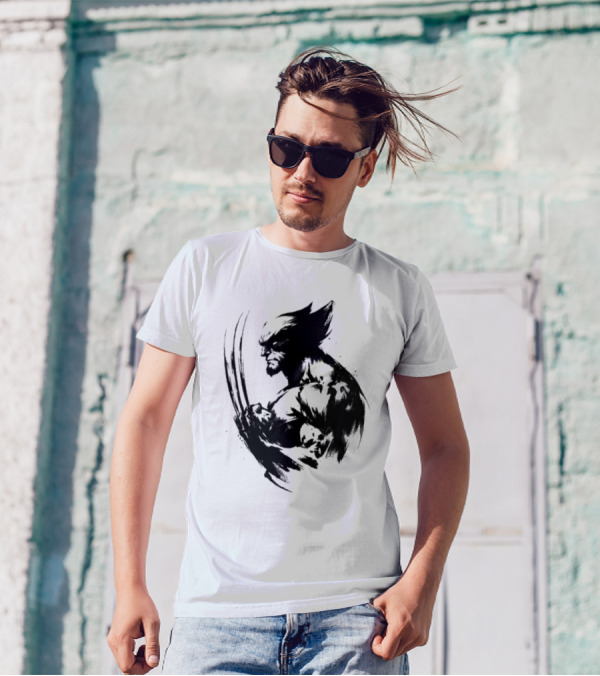 Mutant Inked Wolverine Claw Shadows Sketch T-Shirt