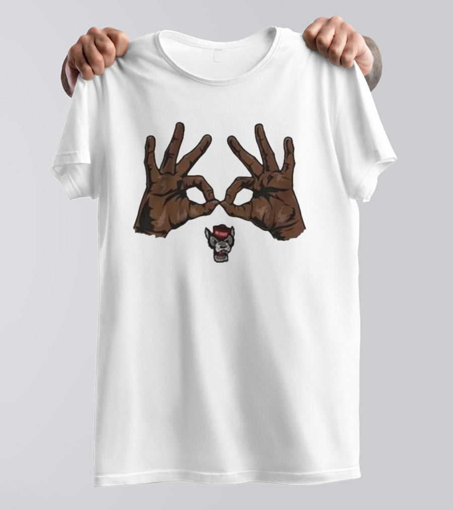 Nc State Basketball Three Goggles Hand Sign Wolfpack T-Shirt