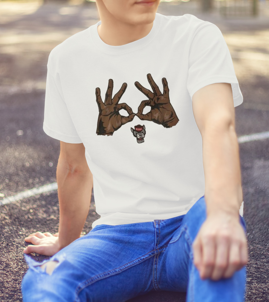Nc State Basketball Three Goggles Hand Sign Wolfpack T-Shirt