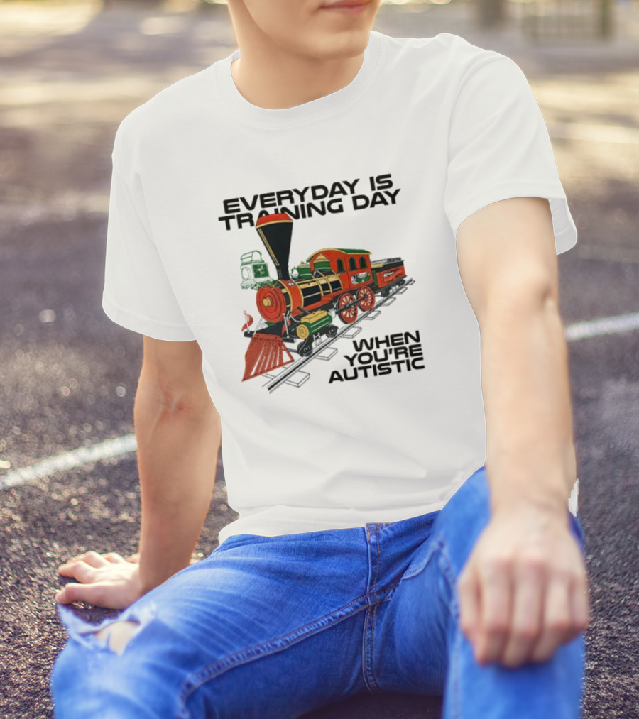 Everyday Is Training Day When You’re Autistic Colorful Train T-Shirt