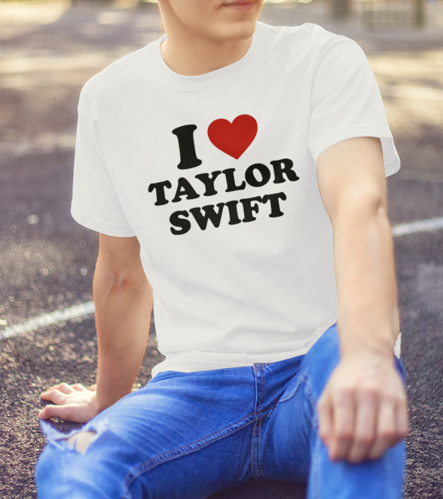 I Love Taylor Swift Red Heart Pin T-Shirt