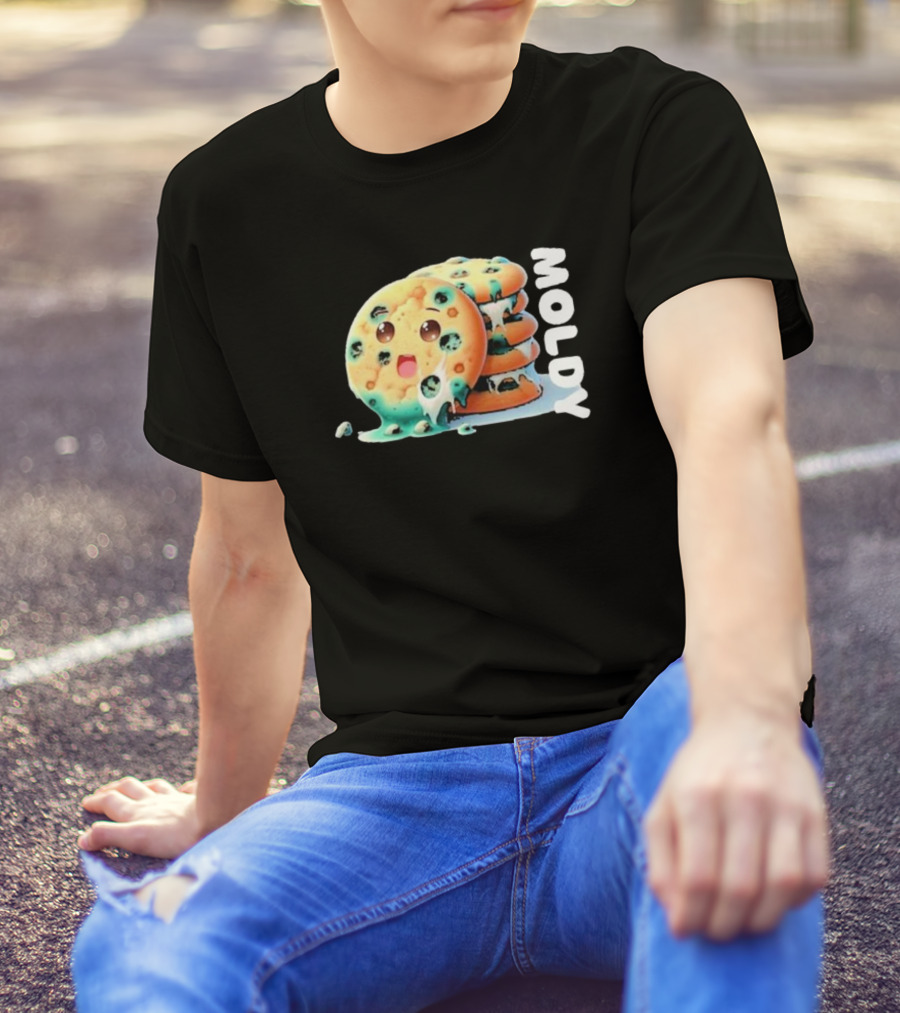 Moldy Cookies Stack With Cute Melting Face T-Shirt