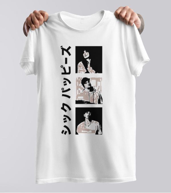 Sick Puppies Wave The Bull Square シックパピーズ Vertical Trio Image T-Shirt
