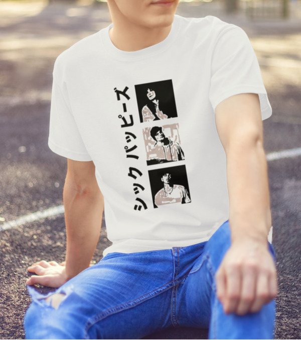Sick Puppies Wave The Bull Square シックパピーズ Vertical Trio Image T-Shirt