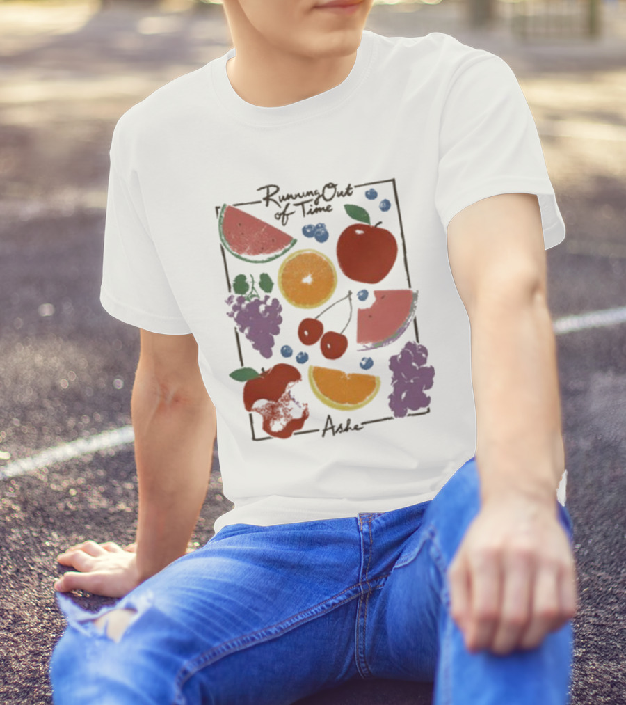 Running Out Of Time Ashe Fruit Collage T-Shirt