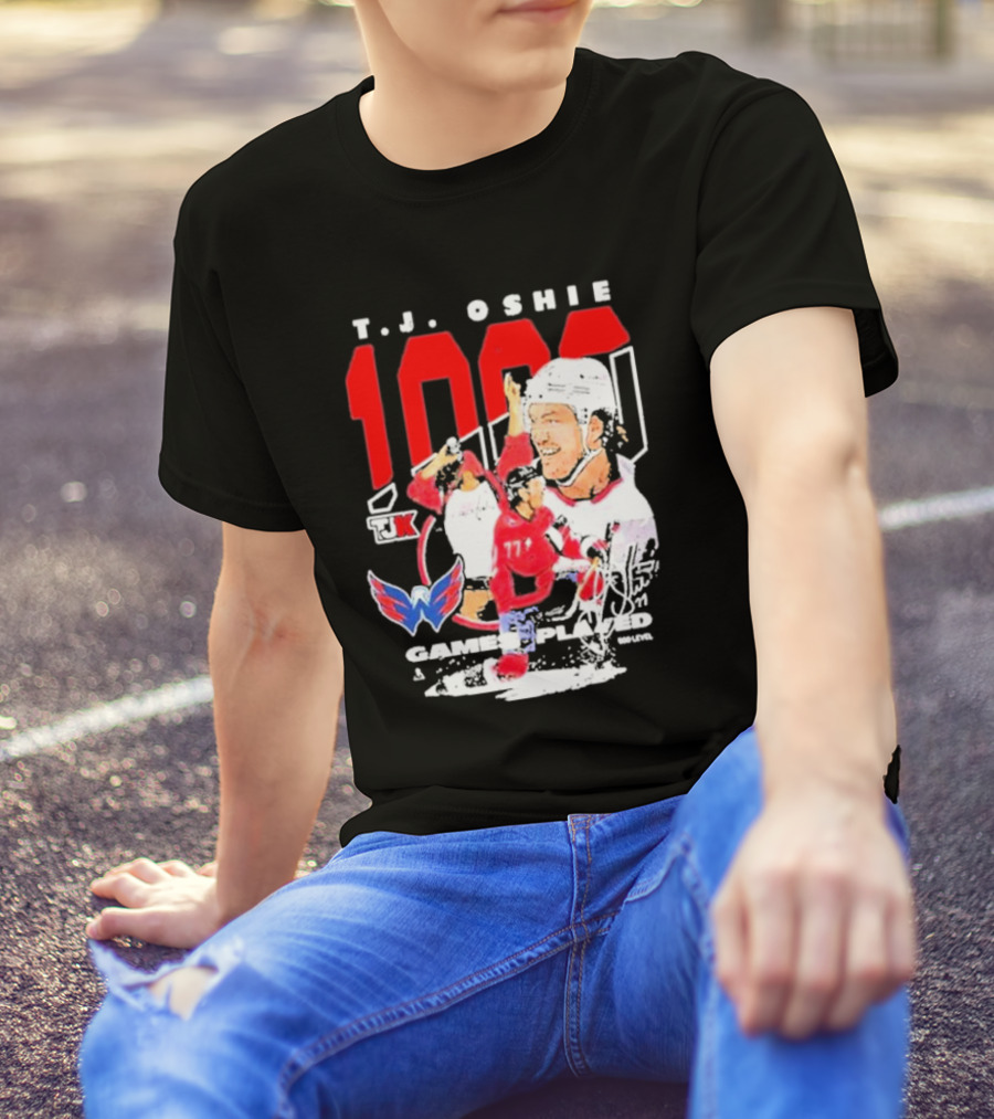 T.J. Oshie 1000 Games Played Washington Capitals TJ1k T-Shirt